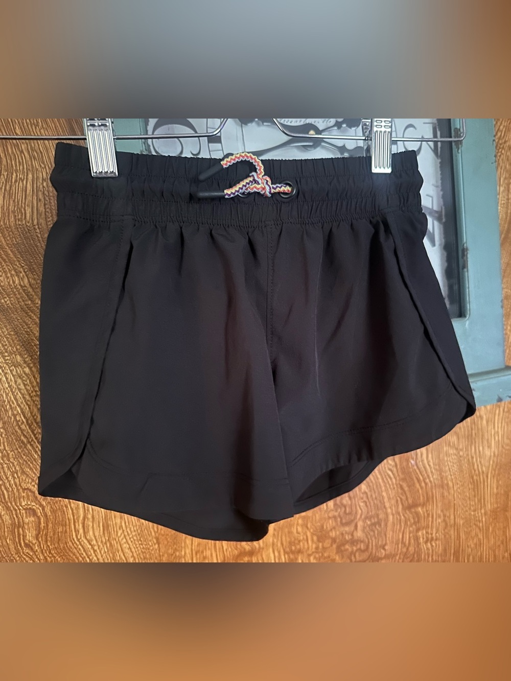 Black Women's Athletic Shorts with Drawstring